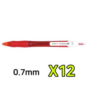 [동아] 크로닉스DX볼펜 0.7mm(적색)_12개입